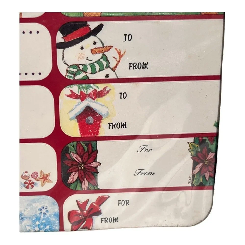 Lot of 2  Peel & Stick Vtg Christmas Gift Tags‎ (70) Smaller (20) Large Foil USA